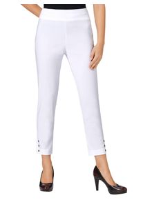 Lady Damen 7/8-Hose, weiß, Gr. 19, unifarben, 83% Polyester, 13% Viskose, 4% Elasthan, Hosen