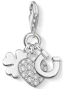 Thomas Sabo Damen Charm-Einhänger "Glück, 0870-051-14", bunt, Silber 925 (Sterlingsilber), Charms, mit Zirkonia (synth.)