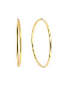 Vivance Damen Paar Creolen "925-Sterling Silber vergoldet", ONE-SIZE, Silber 925 (Sterlingsilber), gelb, Silber 925 (Sterlingsilber), Ohrringe
