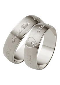 Firetti Trauring "Schmuck Geschenk Hochzeit Ehering Trauring "Ich liebe Dich"", 17,5, ohne Brillant, Silber 925 (Sterlingsilber), 6mm, silber, Silber