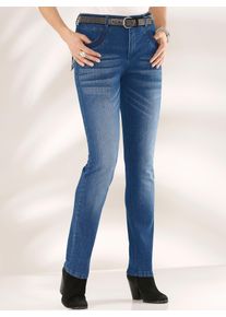 Inspirationen Damen Röhrenjeans, blau, Gr. 20, unifarben, 79% Baumwolle, 19% Polyester, 2% Elasthan, Jeans