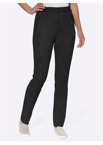 Classic Basics Damen Schlupfhose, schwarz, Gr. 40, unifarben, 90% Polyester, 10% Elasthan, Hosen