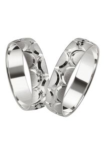 Firetti Trauring "Schmuck Geschenk Gold 375 Hochzeit Ehering "LIEBE"", 19, 0,01 ct SI = kleine Einschlüsse mit Brillant, Weißgold 375, 5mm, weiß,