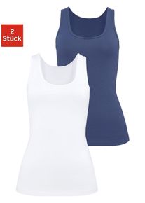 H.I.S. H.I.S Damen Unterhemd, Gr. 32, blau, Single Jersey, Obermaterial: 95% Baumwolle, 5% Elasthan, unifarben, basic,casual, Unterhemden, aus elastischer