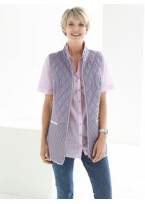 Classic Basics Damen Steppweste, grau, Gr. 50, unifarben, gemustert, mehrfarbig, 100% Polyester, Westen