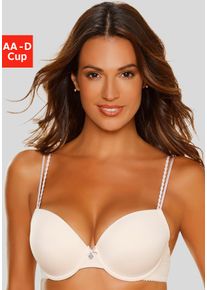 Lascana Damen Push-up-BH, Gr. 70, beige, Microtouch, Obermaterial: 82% Polyamid (TACTEL), 18% Elasthan (LYCRA), sexy, BHs, mit Bügel und mit