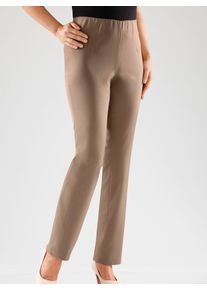 Classic Basics Damen Stretch-Hose, beige, Gr. 38, unifarben, 64% Polyester, 34% Viskose, 2% Elasthan, Hosen
