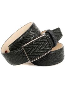 Anthoni Crown Damen Ledergürtel, schwarz, klassisch,casual, Gr. 110, unifarben, gemustert, Leder, Gürtel, in geflochtener Optik