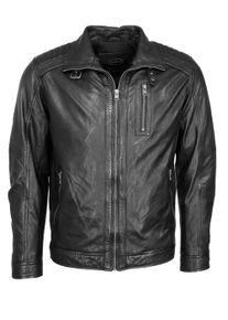JCC Herren Bikerjacke "31020351", schwarz, Gr. 50, Oberstoff: 100% Lammleder / Innenmaterial: 90% Baumwolle, 10% Polyester / Ärmelfutter: 100%