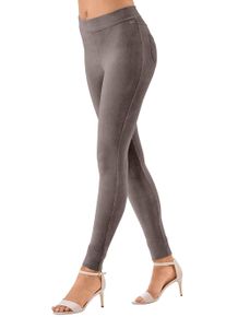 Lascana Damen Leggings, Gr. 36, grau, Cord, Obermaterial: 97% Polyester, 3% Elasthan, unifarben, Basic, Hosen, aus weichem Material in Cord-Optik,