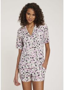 Vivance Dreams Damen Shorty, Gr. 36, bunt, Single Jersey, Obermaterial: 50% Baumwolle, 50% Viskose, Homewear-Sets, mit Aquarell-Muster
