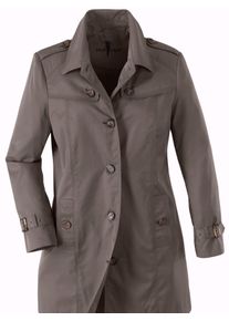 Inspirationen Damen Kurzmantel, grau, modisch, Gr. 38, unifarben, unifarben mit Farbeinsatz, unifarben mit Farbeinsätzen, 64% Baumwolle, 36%