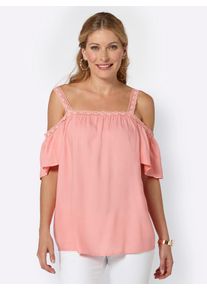 Inspirationen Damen Carmenbluse, rosa, Gr. 36, unifarben, 100% Viskose, Blusen