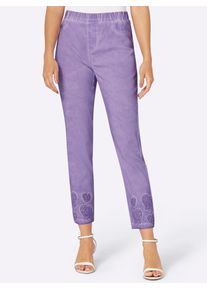 CRÉATION L CREATION L Damen Schlupfhose, lila, Gr. 36, gemustert, 70% Viskose, 25% Polyamid, 5% Elasthan, Hosen