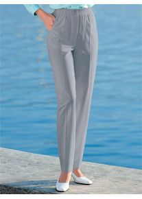 Classic Basics Damen Schlupfhose, grau, Gr. 205, unifarben, 62% Polyester, 36% Viskose, 2% Elasthan, Hosen