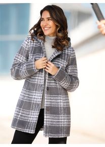 Classic Basics Damen Outdoorjacke, schwarz, Gr. 42, gemustert, mehrfarbig, 70% Polyester, 20% Polyacryl, 4% Baumwolle, 3% Viskose, 3% Polyamid, Jacken