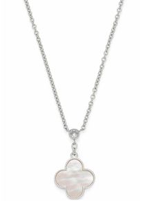 Leonardo Damen Kette mit Anhänger "Halskette Minelli, 023194, 023197", Edelstahl, L: 50cm B: 2mm, silber, Edelstahl, B:2mm, Halsketten, mit Onyx oder