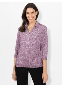 Inspirationen Damen Schlupfbluse, lila, Gr. 38, gemustert, mehrfarbig, bedruckt, gepunktet, 100% Viskose, Blusen