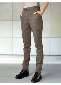 Heine Damen Cargohose, grau, Gr. 44, unifarben, 98% Baumwolle, 2% Elasthan, Hosen