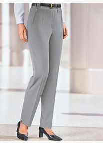 Classic Basics Damen Bügelfaltenhose, grau, Gr. 20, unifarben, 100% Polyester, Hosen
