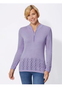 Classic Basics Damen Stehkragenpullover "Pullover", lila, Gr. 40, unifarben, 100% Polyacryl, Pullover