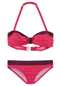 Buffalo Kinder Bandeau-Bikini, pink, Gr. 146, Polyamid, Bikini-Sets, mit Kontrasteinsätzen