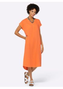 Casual Looks Damen Sommerkleid "Kleid", orange, Gr. 52, unifarben, 100% Baumwolle, Kleider