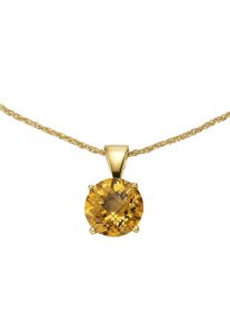 JAMELLI Damen Kette mit Anhänger "925 Silber vergoldet Citrin", 45cm, 3,4 ct, Silber 925 (Sterlingsilber), L: 45cm B: 10.0mm, gelb, Silber 925