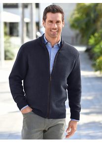 Marco Donati Herren Strickjacke, blau, Gr. 48, unifarben, 50% Baumwolle, 50% Polyacryl, Strickjacken