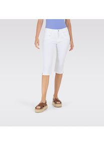 MAC Damen Caprijeans "CAPRI", weiß, casual, Gr. 48, unifarben, Denim/Jeans, Obermaterial: 80% Baumwolle, 18% Polyester, 2% Elasthan, Jeans,