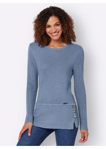 Casual Looks Damen Rundhalspullover "Pullover", blau, Gr. 40, unifarben, 50% Baumwolle, 50% Polyacryl, Pullover