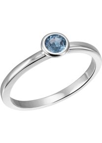 Firetti Damen Fingerring "Schmuck Geschenk Gold 375 Gold 585 Goldring Solitär", 52, Weißgold 375, 1,8mm, blau, Weißgold 375, Fingerringe, mit