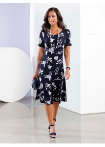 Lady Damen Jerseykleid "Jersey-Kleid", bunt, Gr. 18, geblümt, gemustert, mehrfarbig, Jersey, Single Jersey, 95% Viskose, 5% Elasthan, Kleider