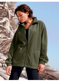 Casual Looks Damen Fleecejacke, grün, Gr. 26, unifarben, 100% Polyester, Jacken