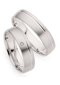 Phoenix PHÖNIX Damen Trauring "Schmuck Geschenk Silber 925 Trauring Ehering LIEBE versch. Varianten", 66, 0,01 ct SI = kleine Einschlüsse mit Brillant,