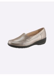 CLASSIC Damen Slipper, Gr. 7,5, beige, Leder, Basic, Schuhe