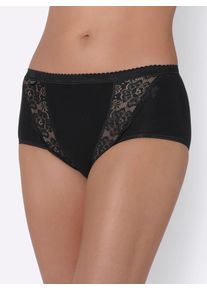 Sloggi Damen Taillenslip, Gr. 38, schwarz, 95% Baumwolle, 5% Elasthan, Spitze:9% Elasthan, 20% Baumwolle, 71% Polyamid, Unterhosen