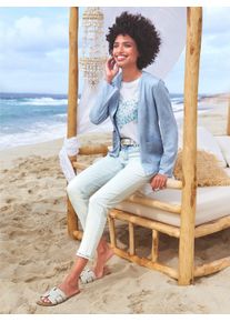 Heine Damen Jackenblazer "Blazer", blau, Gr. 38, 90% Polyester, 10% Elasthan, Blazer