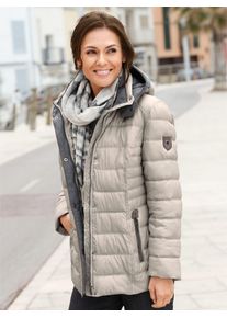 Casual Looks Damen Steppjacke, grau, Gr. 19, unifarben, gemustert, mehrfarbig, 100% Polyester, Jacken