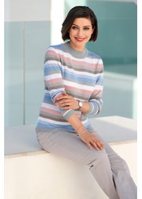 Casual Looks Damen Stehkragenpullover "Pullover", bunt, Gr. 40, gemustert, gestreift, mehrfarbig, 100% Polyacryl, Pullover