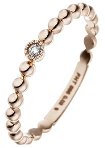 Jobo Damen Diamantring, 58, SI = kleine Einschlüsse, Roségold 585-Diamanten, rosa, Rosu00e9gold 585, Diamanten, Fingerringe, 585 Roségold mit Diamant