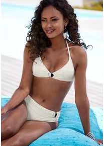 JETTE Damen Triangel-Bikini, weiß, Gr. 34, Microfaser, Polyamid, Microfaser, Bikini-Sets, mit Zier-Accessoires