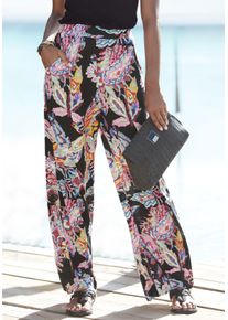 Buffalo Damen Palazzohose, bunt, modisch, Gr. 36, bedruckt, Jersey, Obermaterial: 100% Viskose, Hosen, aus Viskosejersey im Alloverprint mit Taschen