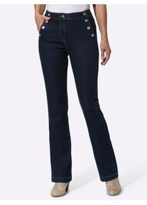 Inspirationen Damen Bootcut-Jeans, blau, Gr. 40, unifarben, 81% Baumwolle, 17% Polyester, 2% Elasthan, Jeans