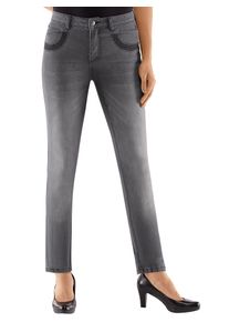 Inspirationen Damen Röhrenjeans, grau, Gr. 36, unifarben, 79% Baumwolle, 19% Polyester, 2% Elasthan, Jeans