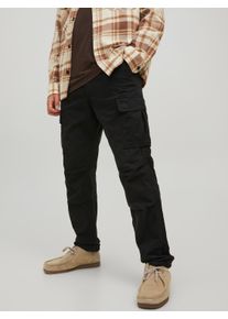 Jack & Jones JACK & JONES Herren Cargohose "STACE TUCKER", schwarz, Gr. 34, Obermaterial: 97% Baumwolle, 3% Elasthan, Hosen