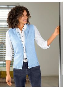 Casual Looks Damen Strickweste, blau, Gr. 36, unifarben, 50% Baumwolle, 50% Polyacryl, Westen