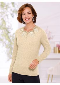 CLASSIC Damen Strickpullover "Pullover", beige, Gr. 38, meliert, 45% Viskose, 35% Polyamid, 20% Polyester, Pullover