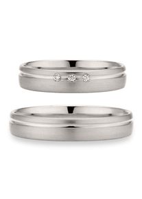 Phoenix PHÖNIX Damen Trauring "Schmuck Geschenk Silber 925 Trauring Ehering LIEBE versch. Varianten", 61, 0,03 ct SI = kleine Einschlüsse mit Brillanten,