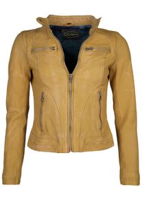 JCC Damen Lederjacke "8006", gelb, Gr. M, Oberstoff: 100% Lammnappa-Leder / Futter. 65% Polyester, 35% Baumwolle / Ärmelfutter: 100% Polyester, Jacken